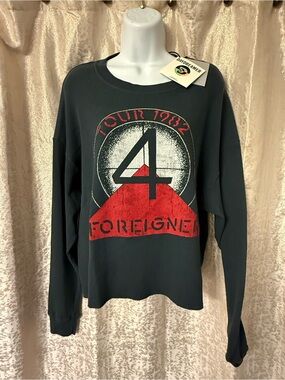 Daydreamer Black Crewneck Sweater with Red Graphic
